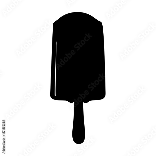 Silhouette of a popsicle on a stick, a sweet summer treat icon