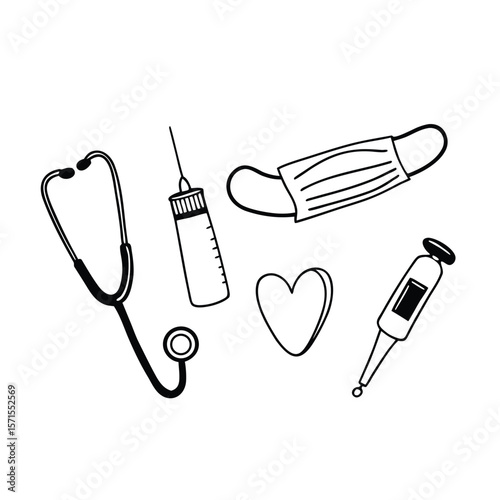 vector illustration of a set of tools