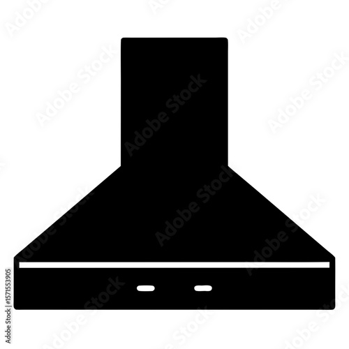 Modern Kitchen Range Hood Extractor Fan Design in Black Silhouette Icon