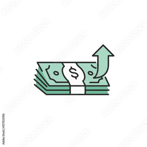 A visual representation of money rising, symbolizing financial growth and prosperity.