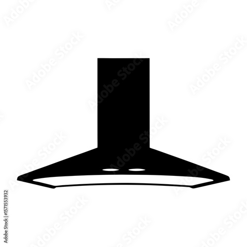 A sleek and modern kitchen range hood silhouette in minimalist design