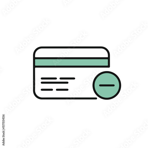 A credit card with a minus sign indicating a reduction in balance.