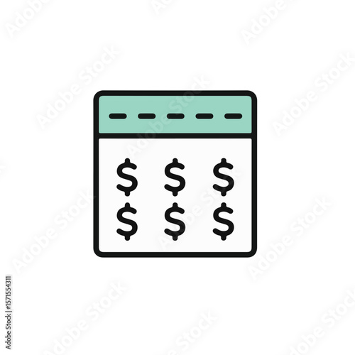 Financial planning icon, budget, saving, investment.