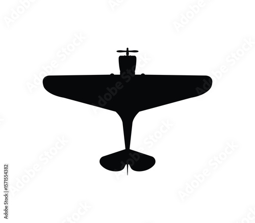 P-36 Curtiss Hawk fighter jet icon. us army symbol. isolated vector image for military concepts, infographics and web design, Heritage of U.S. Air Force Fighters