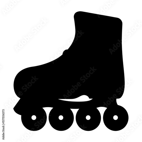 Silhouette of a classic roller skate for recreation and exercise