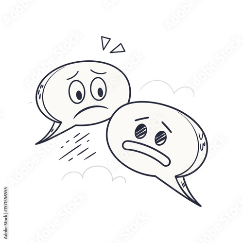 Sad Chat Bubbles – Emotional Messaging Concept	