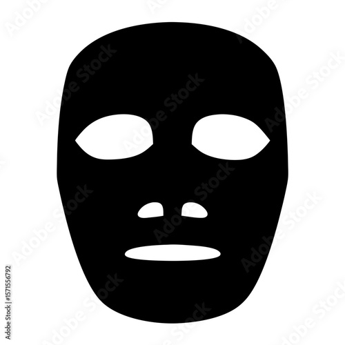 Monochromatic Mask A Simple Graphic Illustration of a Featureless Human Face