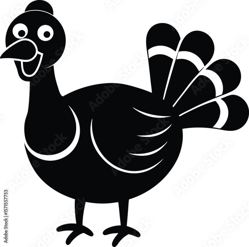 Smiling turkey vector silhouette