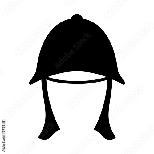 Silhouette of a traditional British police custodian helmet, a distinctive symbol