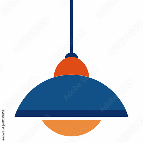 new style electric pendant hanging light, bulb vector icon on white background