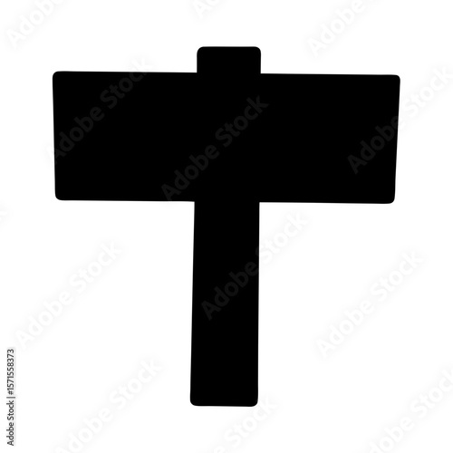 Simple black mallet illustration on white background, symbolizing construction or justice