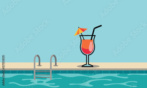 glass of champagne on the beach