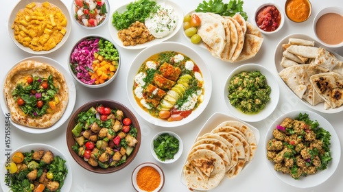 Wallpaper Mural Colorful Assortment of Indian Culinary Delights on White Background Torontodigital.ca