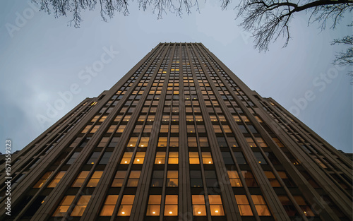 modern office building at night