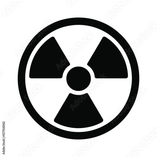 Silhouette vector of no nuclear sign with earth globe warning icon on black and white background