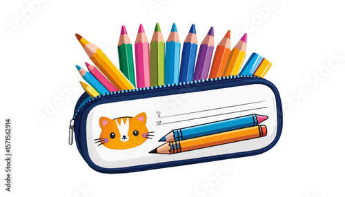 Back to School Supplies – Pencil Case Illustration