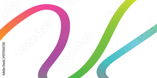 Vibrant Rainbow Curves Against a White Background. This image features a dynamic design of flowing, rainbow-colored curves against a clean white backdrop.