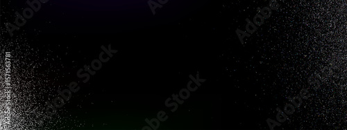 Glass background with silver glitter effect and chrome foil pattern. White paper texture with hologram metal vector design. Frosty 3d window reflection or abstract grainy gradient surface.