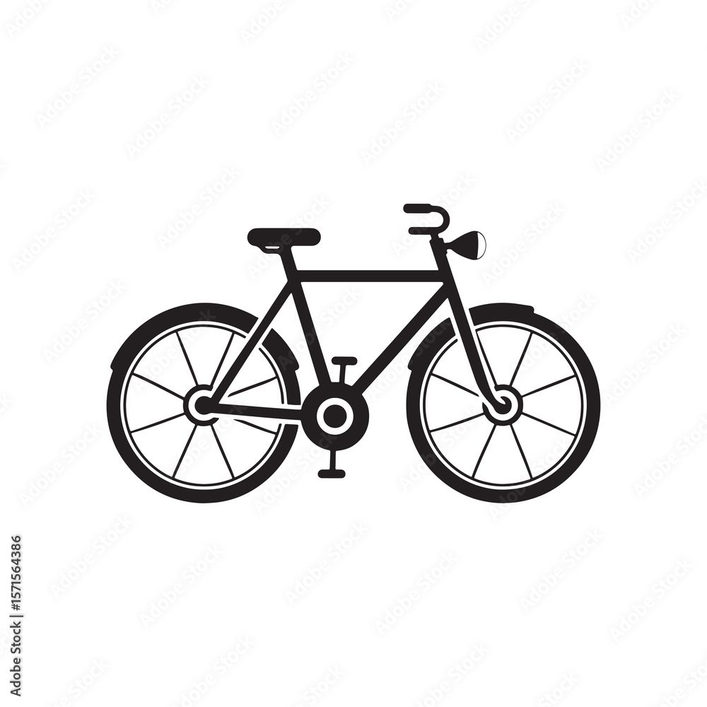 Fototapeta premium Bicycle Icon Flat Vector Bike Silhouette