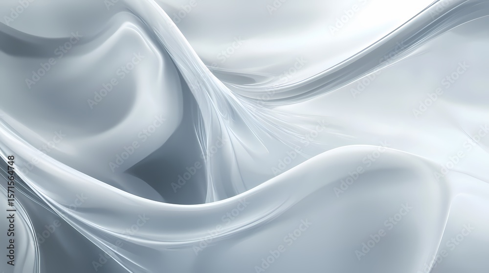 Fototapeta premium Abstract Silver Wave Background Elegant Swirls Shiny Texture Fluid Design Gray Gradient Modern Wallpaper