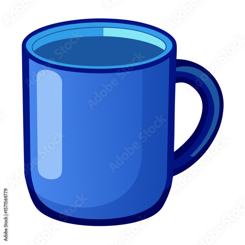 Blue cup and mug isolated on white background