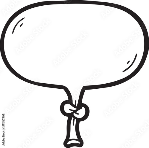 Oval speech bubble with knotted balloon string vector