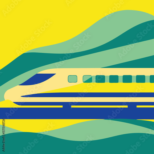 High-Speed Train Illustration: Modern Bullet Train Design