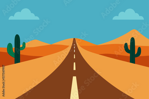 Desert Road Trip  Endless Highway Adventure Through Arid Landscapes
