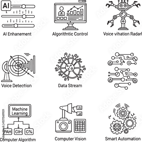 A I technology concepts and automation enhancement algorithmic