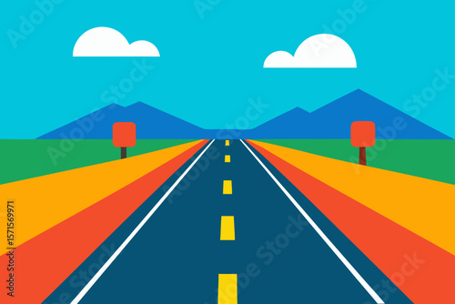 Highway Flat Illustration
