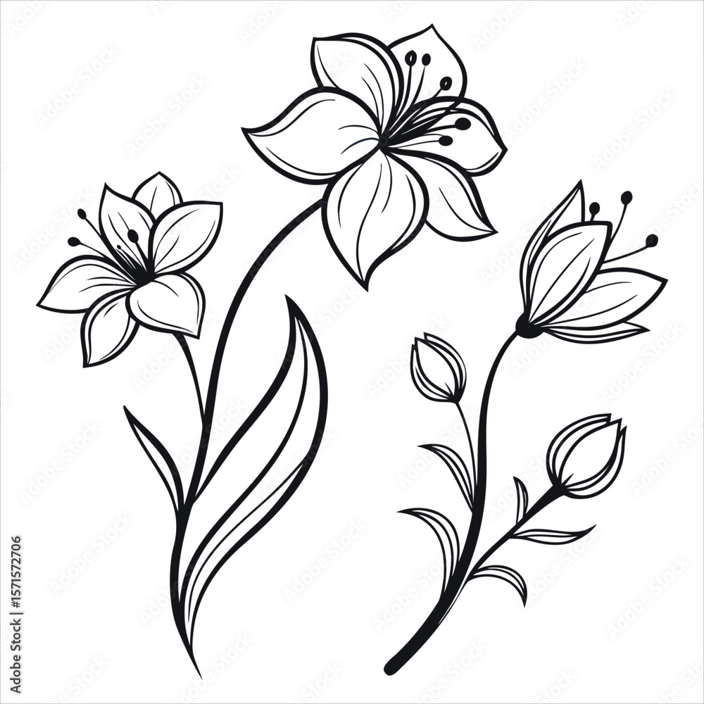 An abstract vector illustration depicting a beautiful floral icon design An abstract vector illustration depicting a beautiful floral icon design