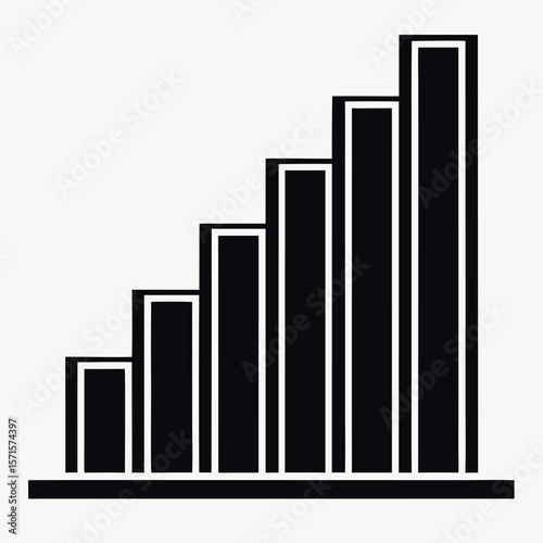 Bar chart growth isolated on white background