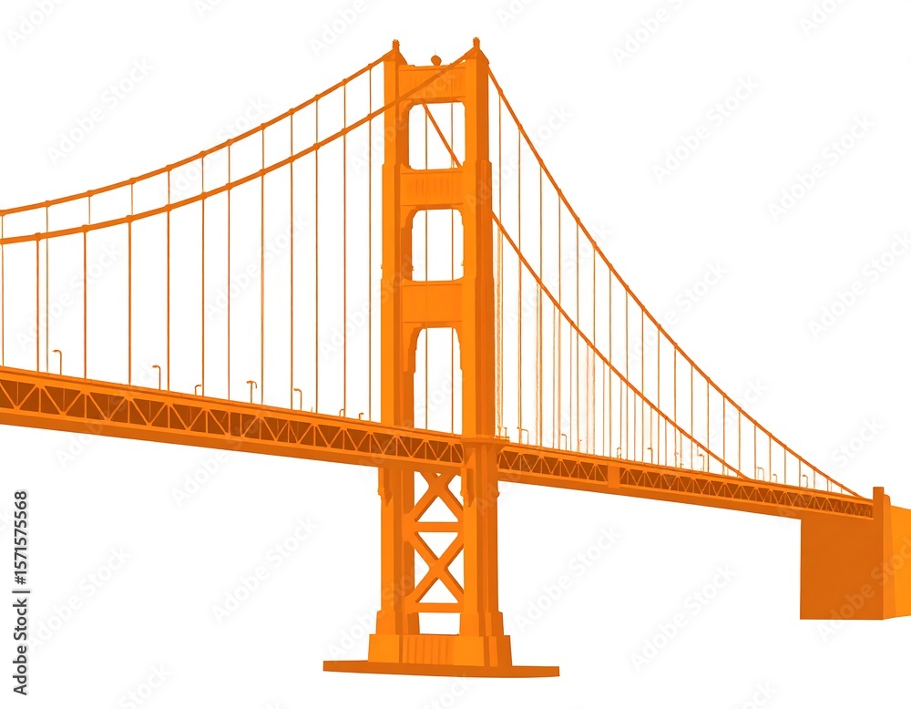 Obraz premium Orange bridge graphic