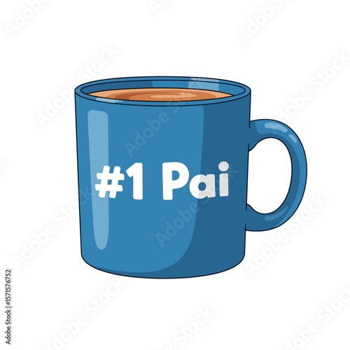 A "#1 pai" coffee mug vector icon

