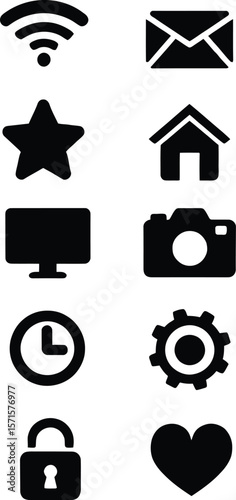 Essential Solid Icon Set for Web and Mobile UI