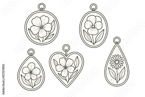 Floral pendant designs in various shapes and styles for jewelry  