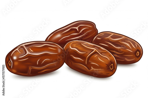 Captivating graphic displaying a cluster of delicious dates, perfect for Ramadan designs or healthy snack food presentations.