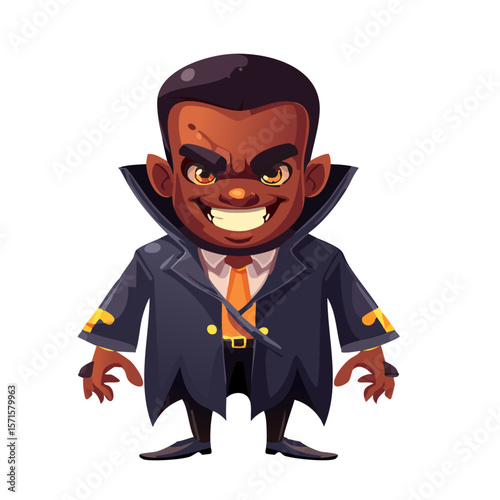 Cartoon Horror Character – Vector Illustration on White Background for Halloween, Scary Stories, and Spooky Design Projects

