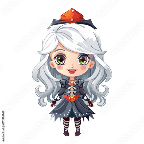 Cartoon Horror Character – Vector Illustration on White Background for Halloween, Scary Stories, and Spooky Design Projects

