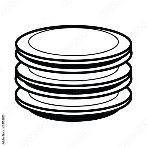 Simple vector of a stack of clean plates
