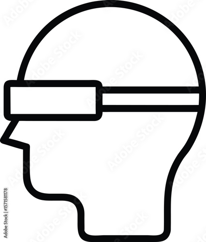 Virtual Reality Headset Icon: Modern Line Art Design for Technology and Innovation