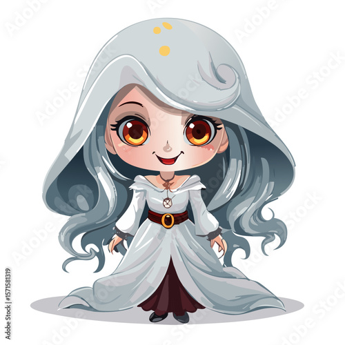 Cartoon Horror Character – Vector Illustration on White Background for Halloween, Scary Stories, and Spooky Design Projects


