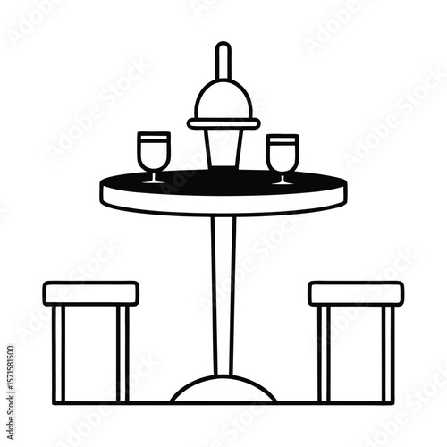 vector illustration of restaurant table