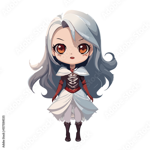 Cartoon Horror Character – Vector Illustration on White Background for Halloween, Scary Stories, and Spooky Design Projects

