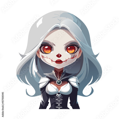 Cartoon Horror Character – Vector Illustration on White Background for Halloween, Scary Stories, and Spooky Design Projects

