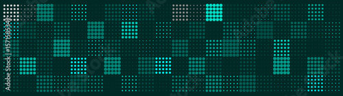 Soft and smooth abstract halftone gradient dots technology. Halftone gradient background. Futuristic pattern of dots collected in squares. Color effects in vector.