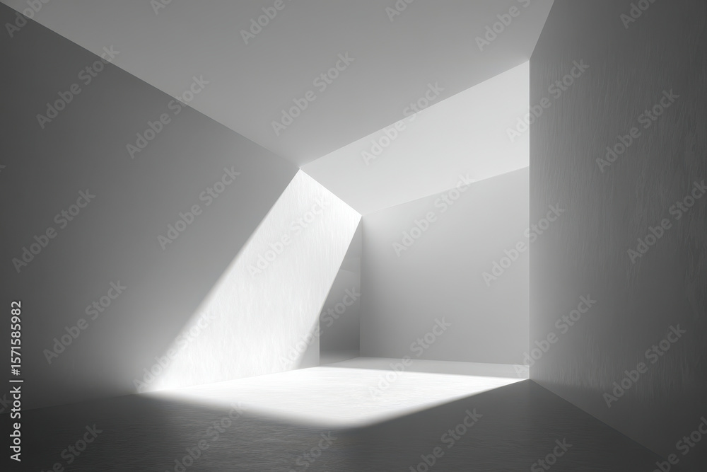 Fototapeta premium photorealistic ultraminimalist scene featuring modern background that emphasizes light and shadow play