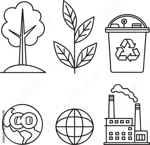 Environmental & Climate Change Icons Vector