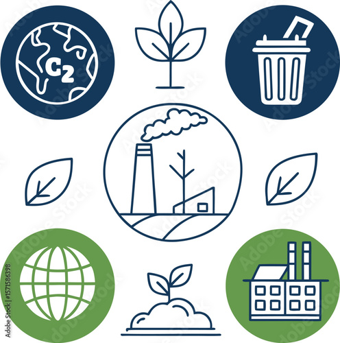 Environmental & Climate Change Icons Vector