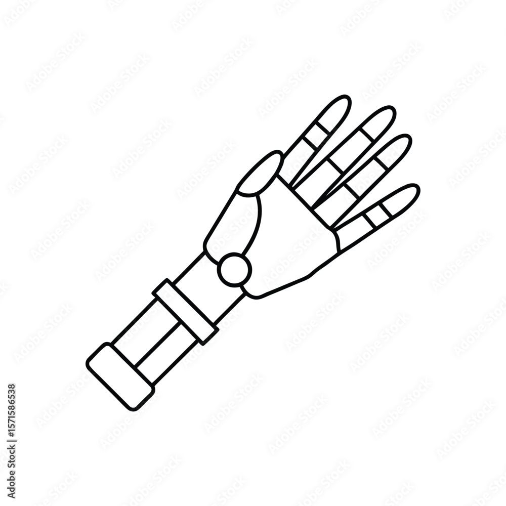 Obraz premium robotic hand line art